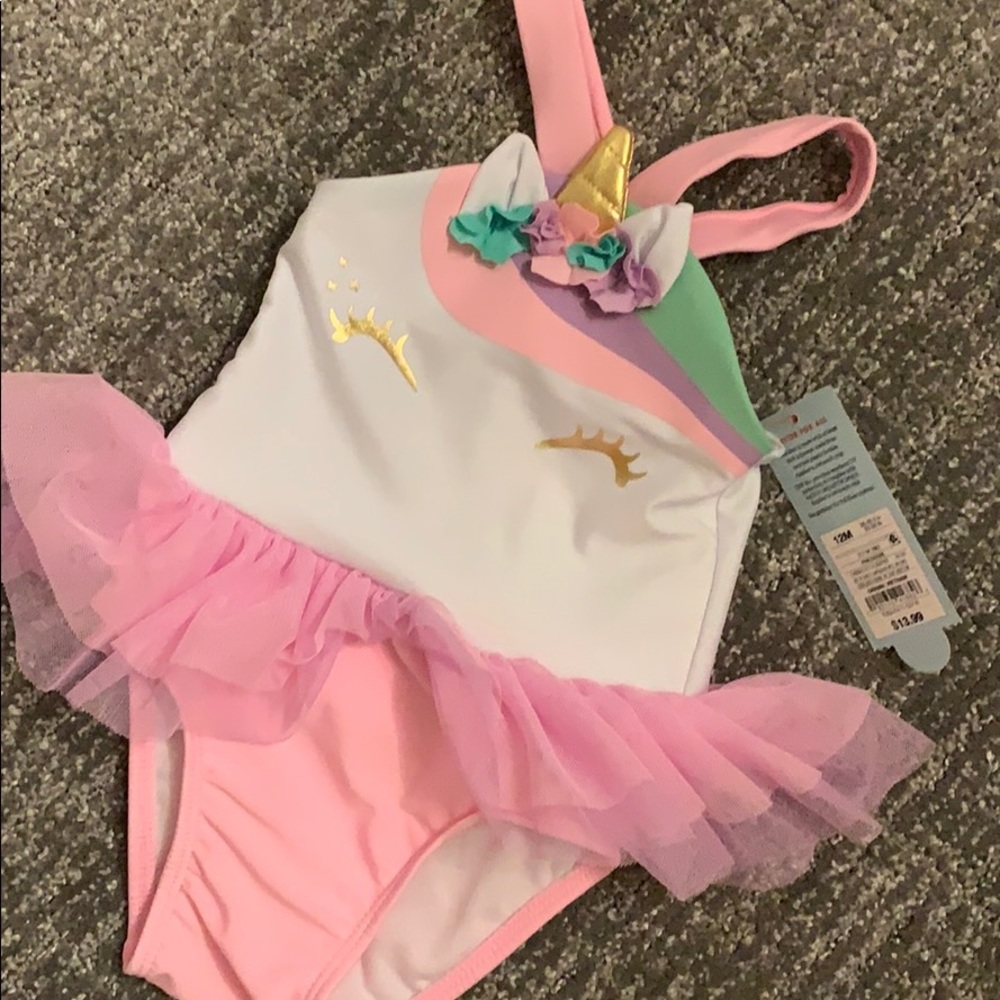 Girls unicorn bathing suit